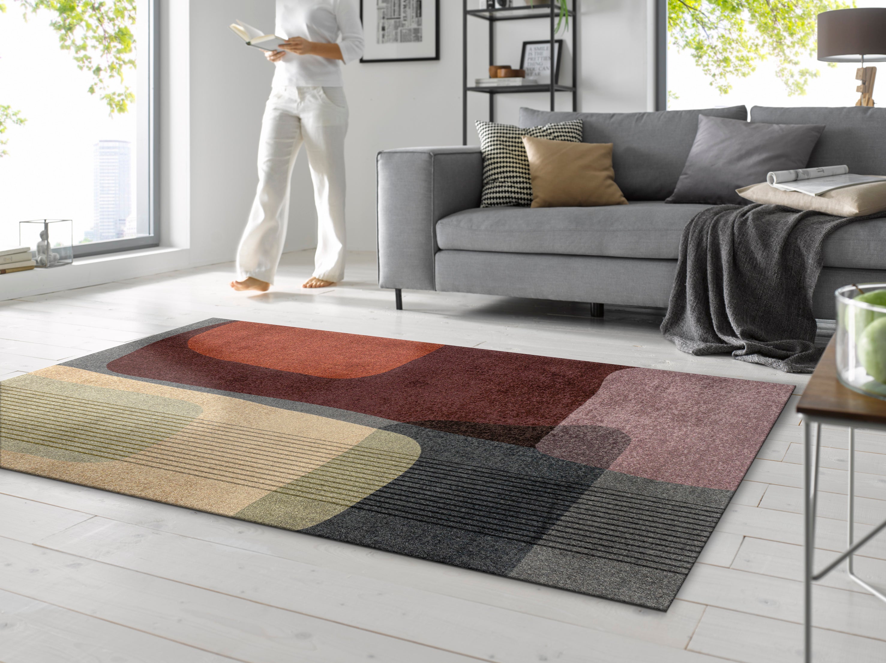 Halfmoon taupe 55x85 cm
