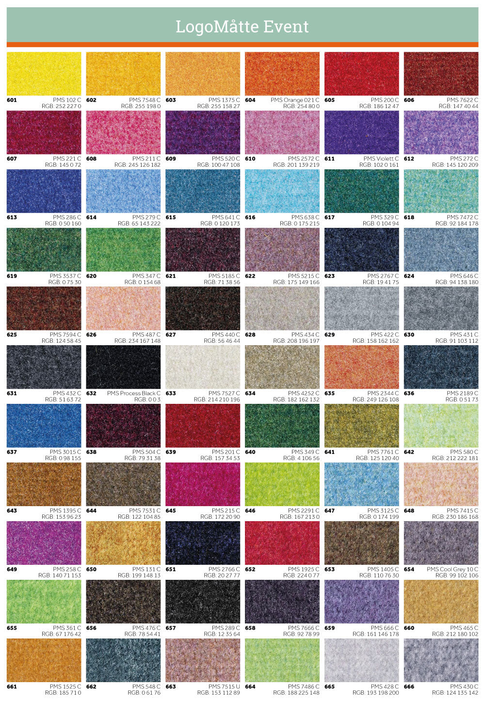 Event-Farve Pallette, www.logomåtte.dk