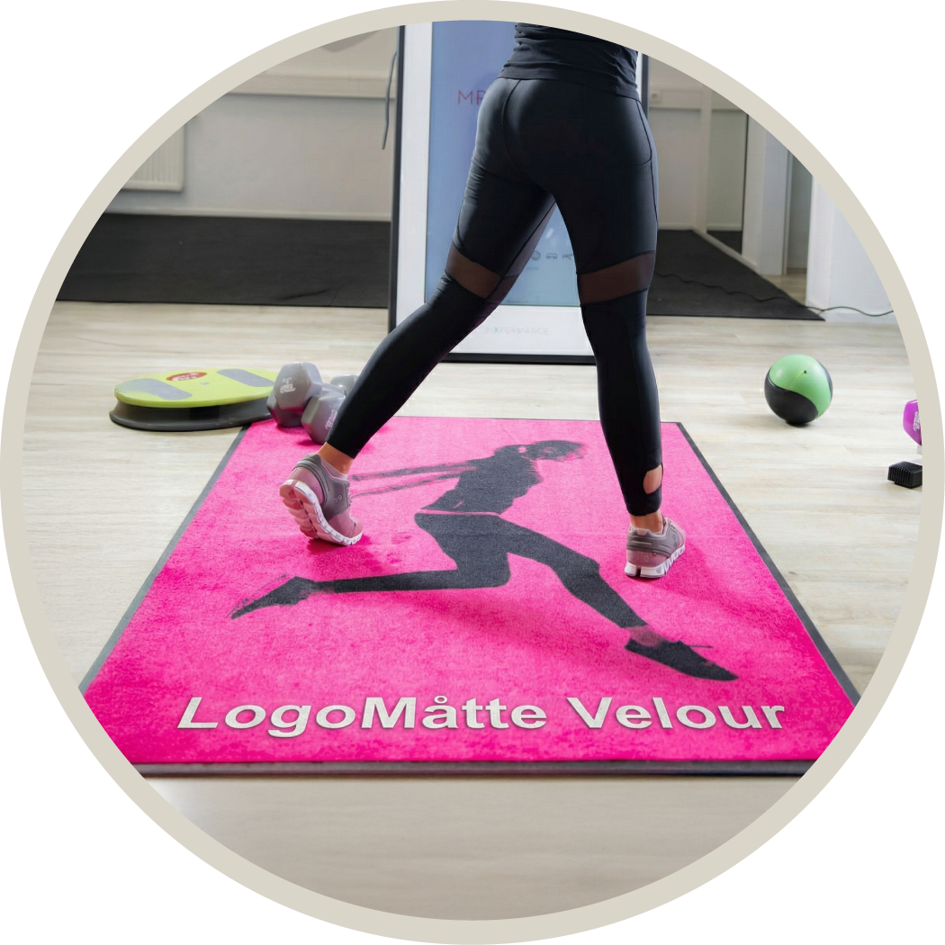 LogoMåtte, Reklamemåtte, Smudsmåtte med print, Jetprint Velour