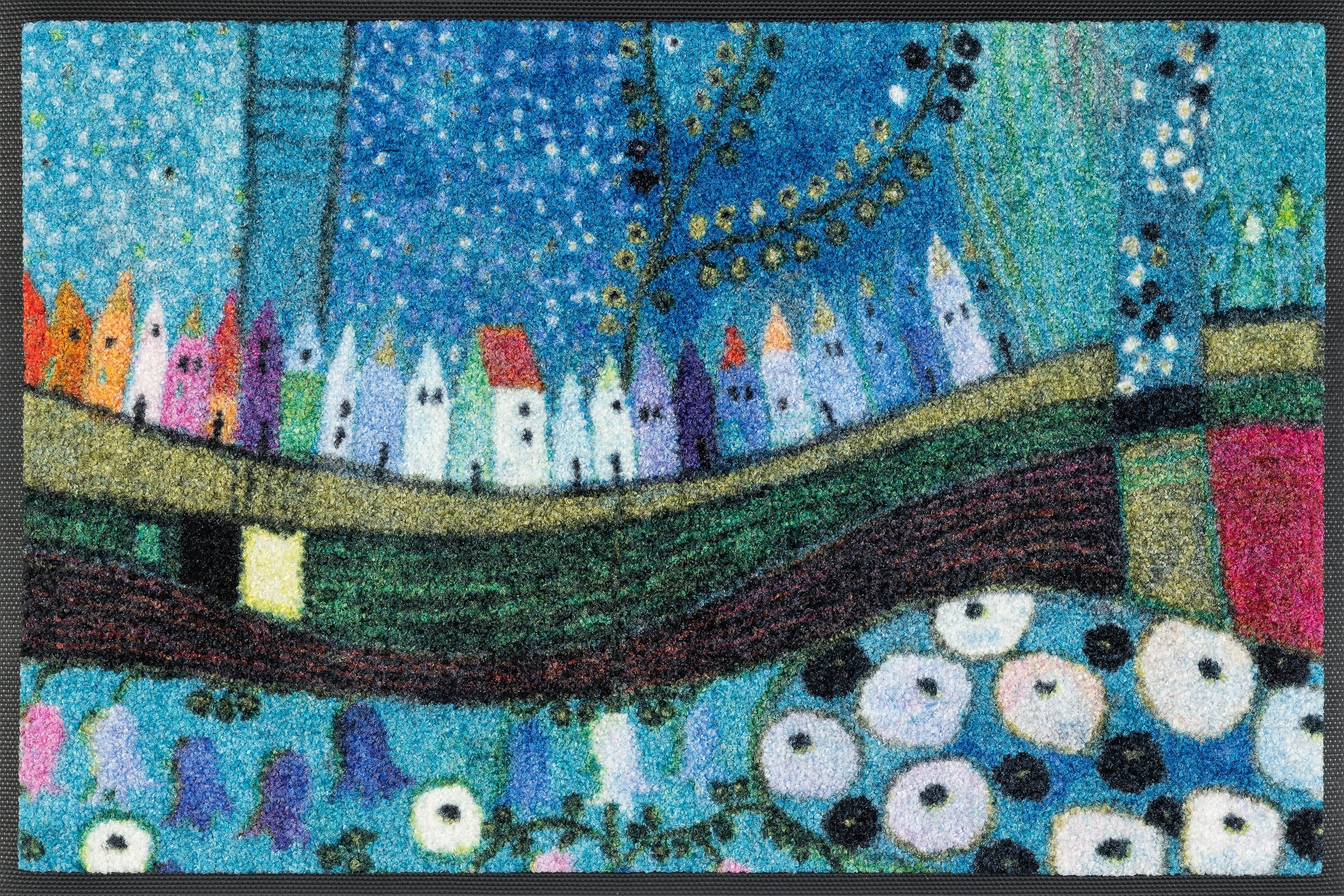 Stadt in Blau 40x60 cm