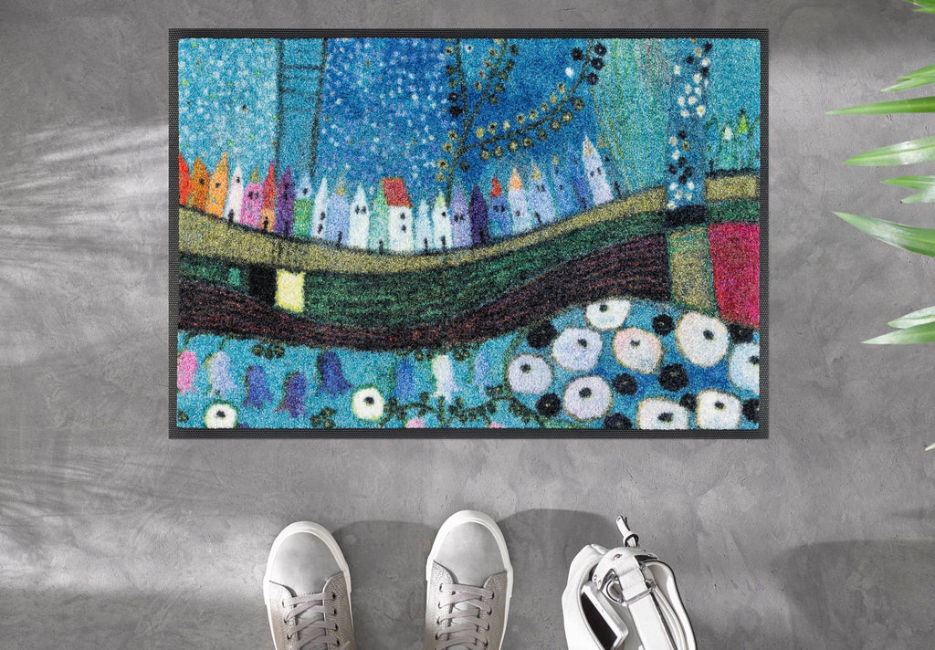 Stadt in Blau 40x60 cm
