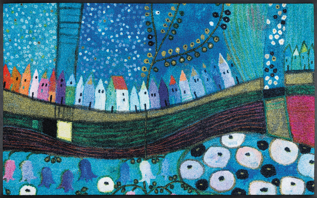 Stadt in Blau 50x75 cm