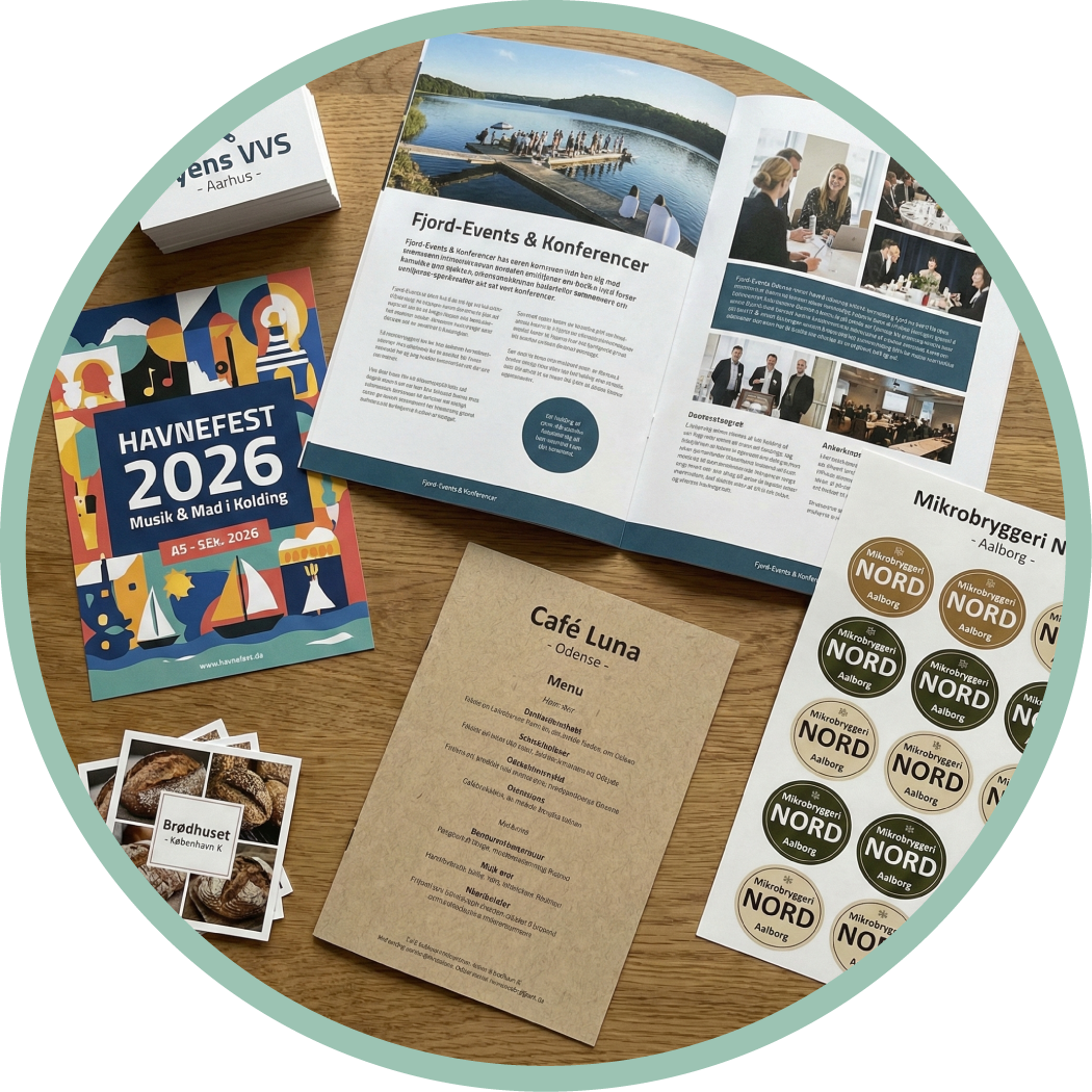 Tryksager, Flyers, Foldere, Visitkort - Brand-Me