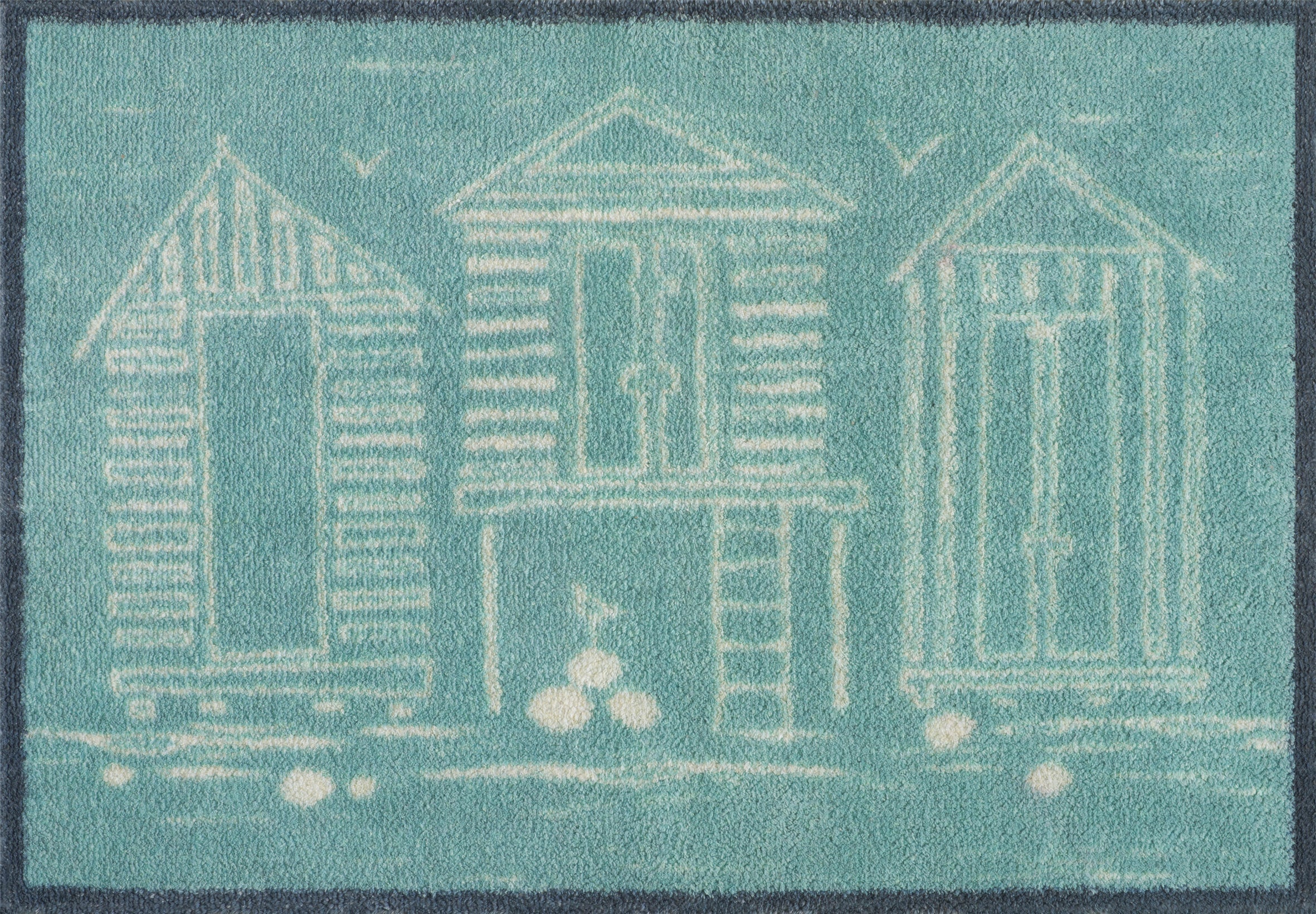Beach Huts Blue 60x85 cm