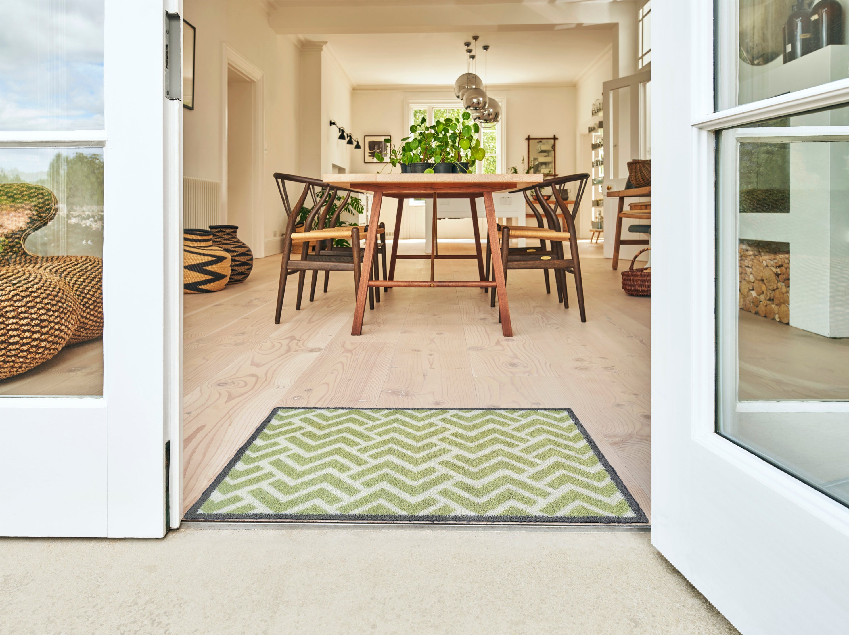 Herringbone Green 60x85 cm
