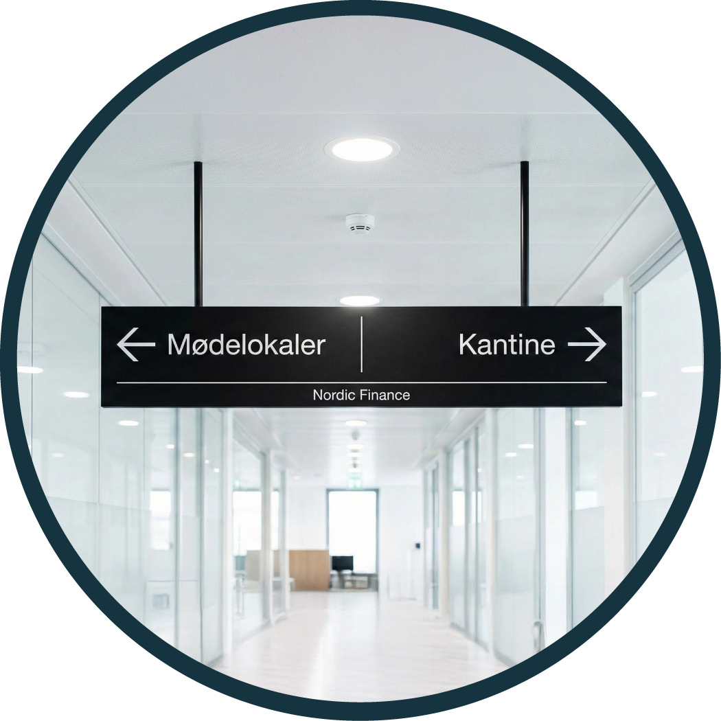Wayfinding Dørskilte Vægskilte Flow Loft